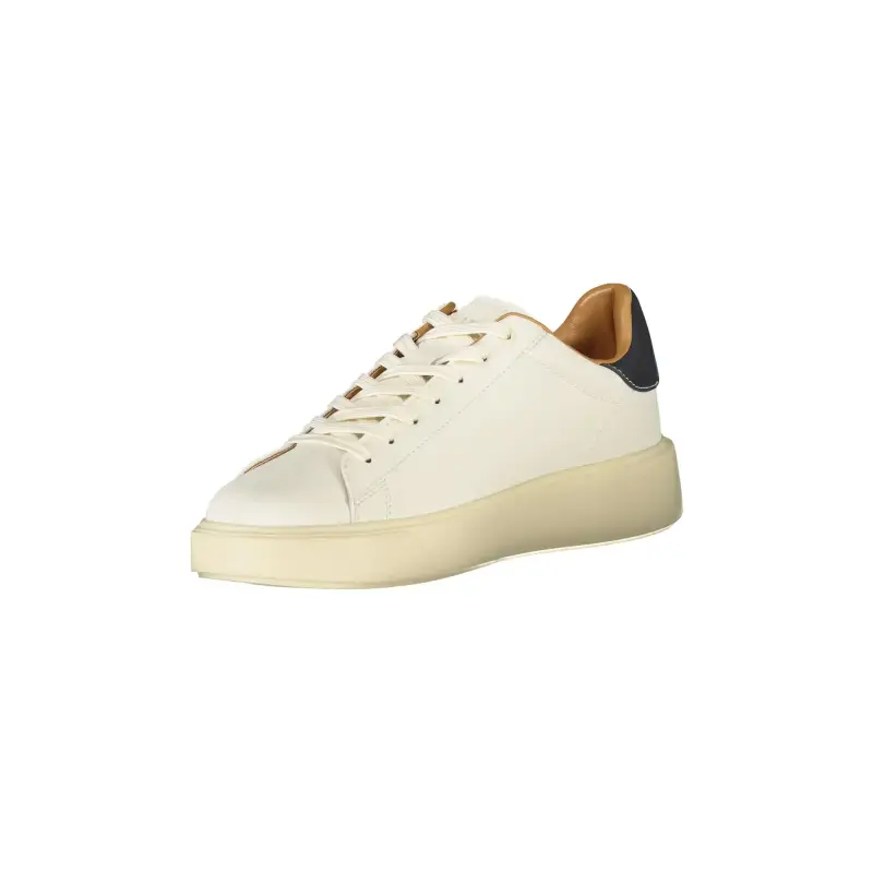 Sneakers Uomo Bianche con Lacci e Dettagli a Contrasto Blu / Bianco miniatura 3