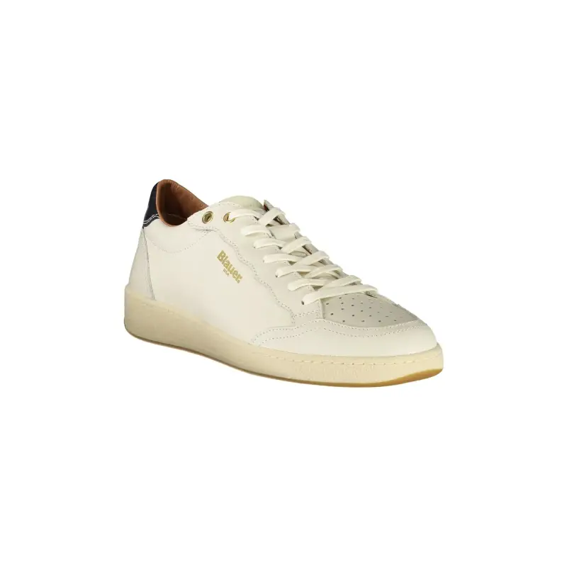Sneakers Uomo Bianche con Lacci e Dettagli a Contrasto Blu / Bianco miniatura 2
