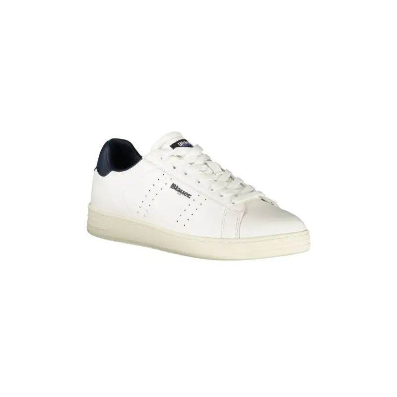 Sneakers Uomo Bianche con Lacci e Dettagli in Blu / Bianco miniatura 2