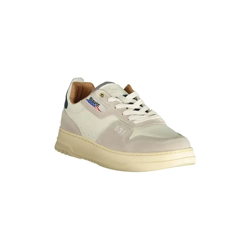 Blauer Sneakers Uomo Bianco con Stampa Logo miniatura 2