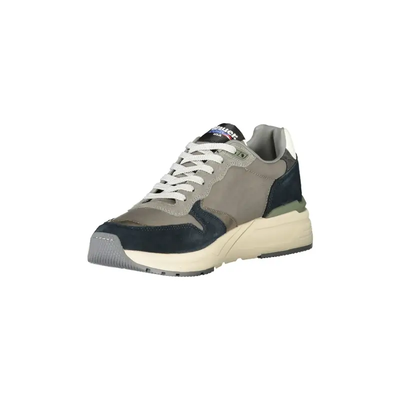 Sneakers Uomo Grigie con Lacci e Dettagli a Contrasto / Grigio miniatura 3
