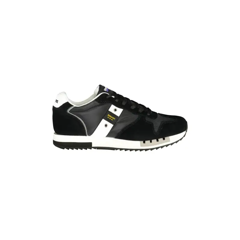 Sneakers Uomo Nere con Dettagli a Contrasto e Logo / Nero
