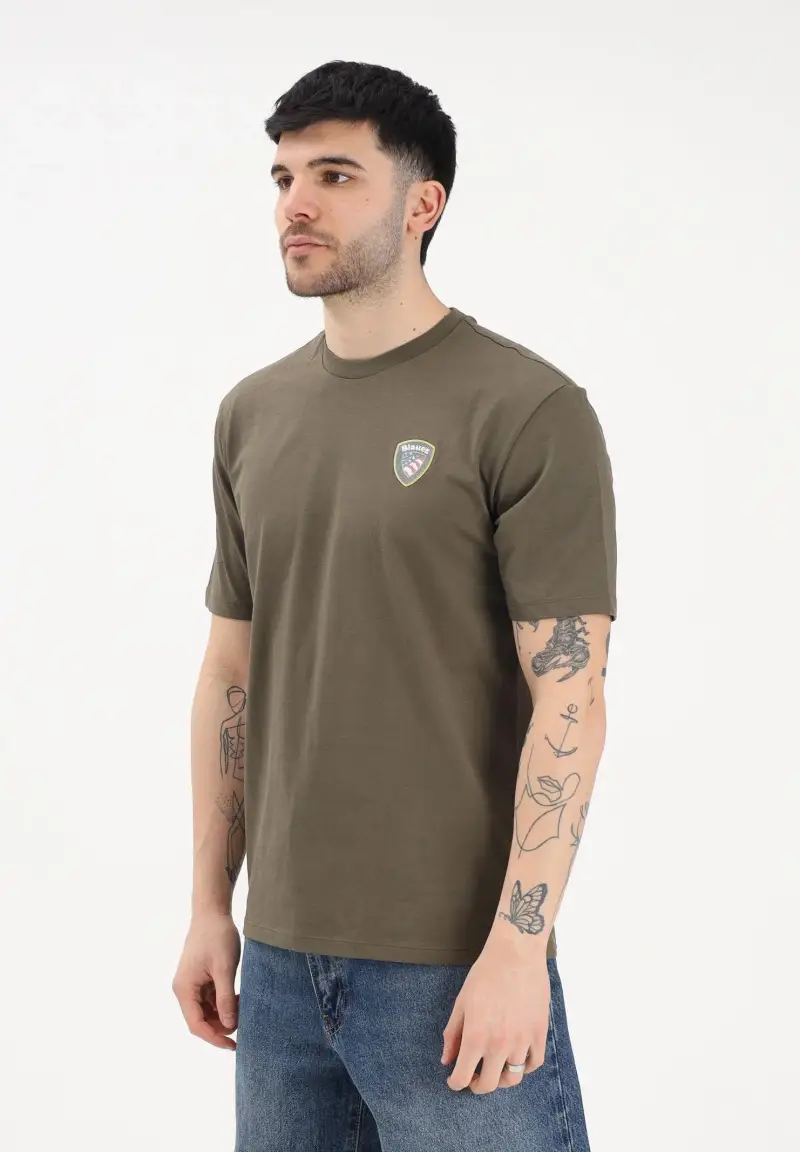 T-shirt a manica corta FAXON verde militare da uomo