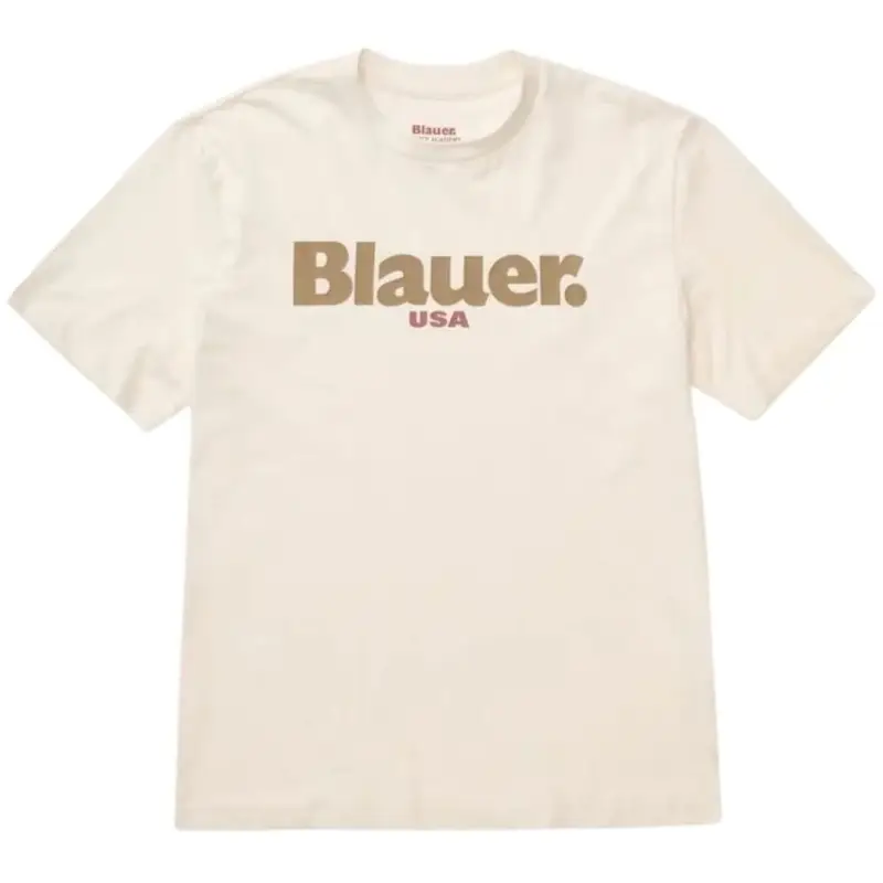 t-shirt da uomo ernst in cotone con maxi logo lettering a contrasto stampato sul davanti bianco neve miniatura 3