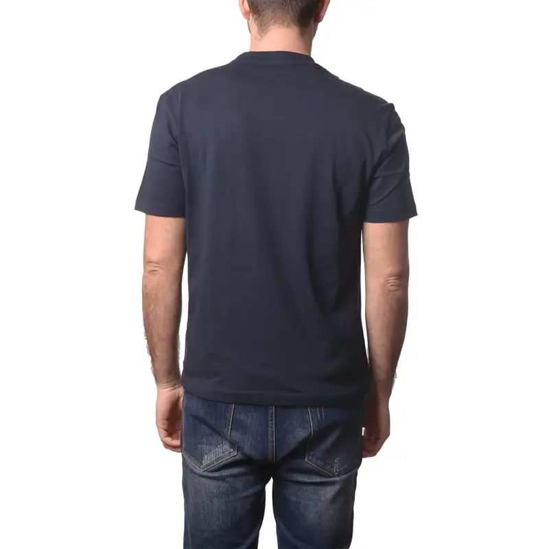 t-shirt da uomo ernst in cotone con maxi logo lettering a contrasto stampato sul davanti blu miniatura 3