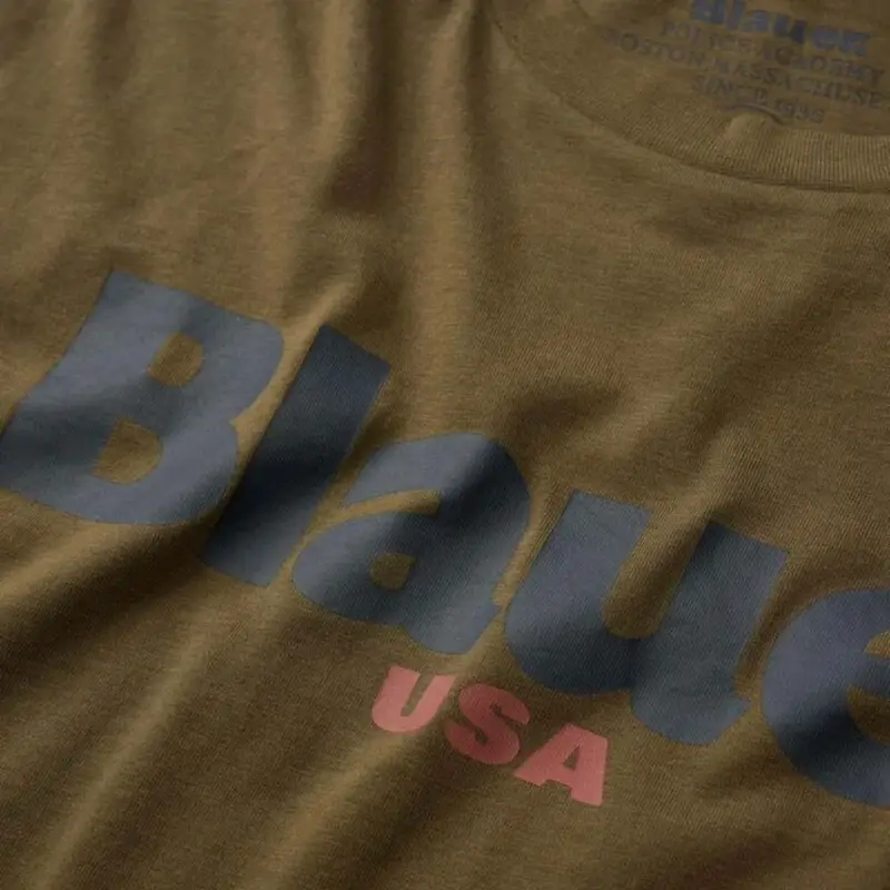 t-shirt da uomo ernst in cotone con maxi logo lettering a contrasto stampato sul davanti marrone miniatura 4