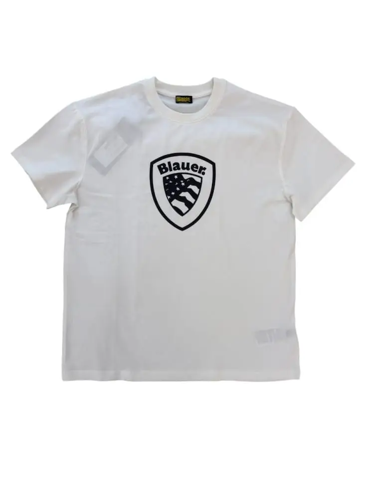 tshirt bianca bambino logo scudetto
