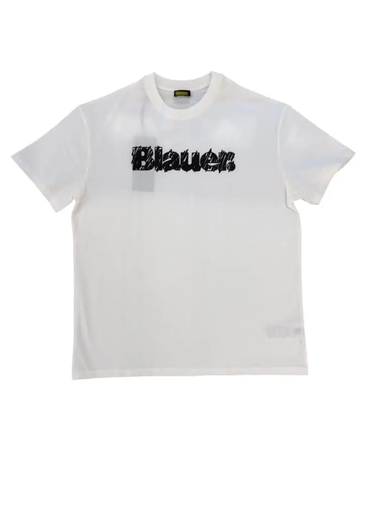 tshirt bianca bambino logo sul davanti