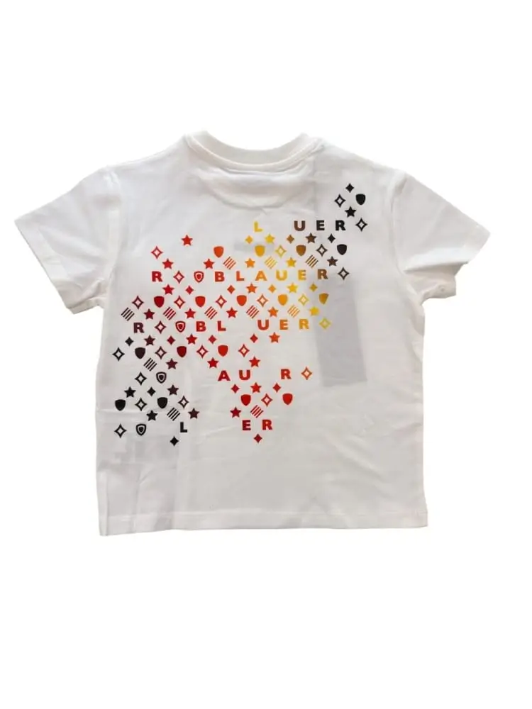 tshirt bianca bambino maxi logo sul retro miniatura 2