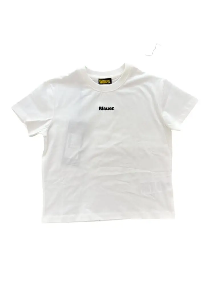 tshirt bianca bambino maxi logo sul retro