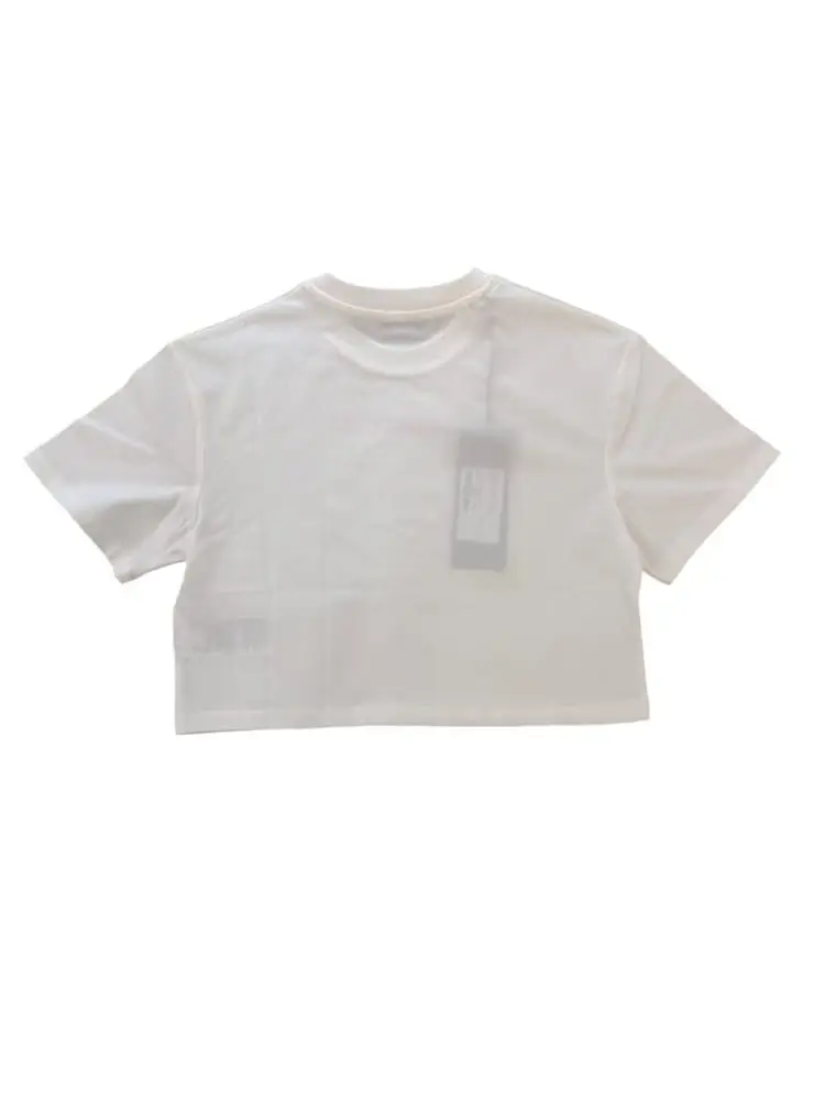 tshirt bianca rosa bambina con logo miniatura 2