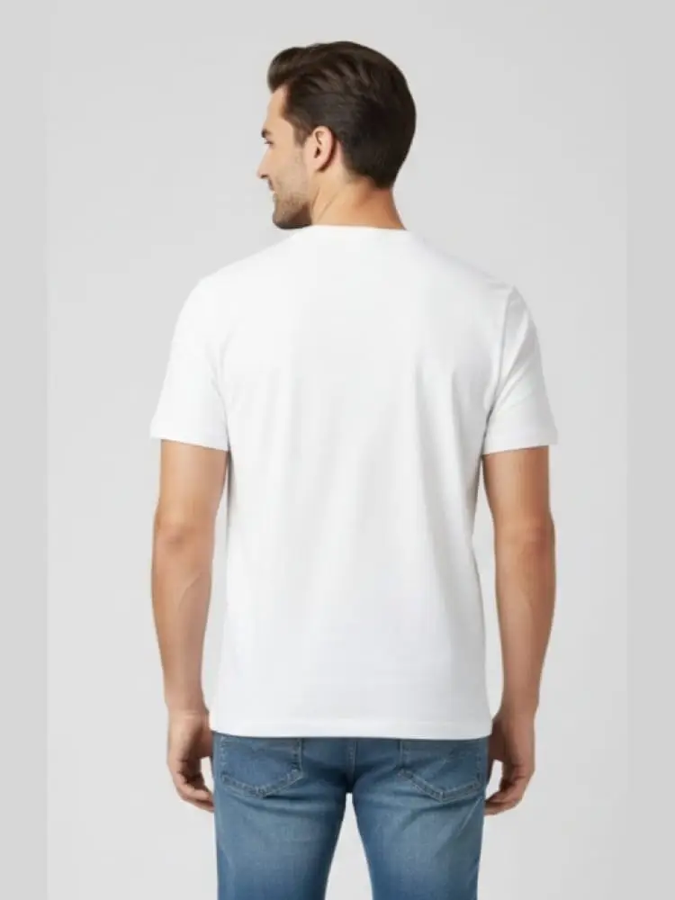 tshirt bianca uomo con logo miniatura 2