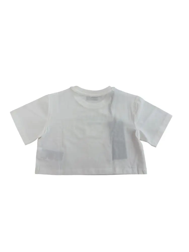 tshirt bianca verde bambina maxi logo miniatura 2