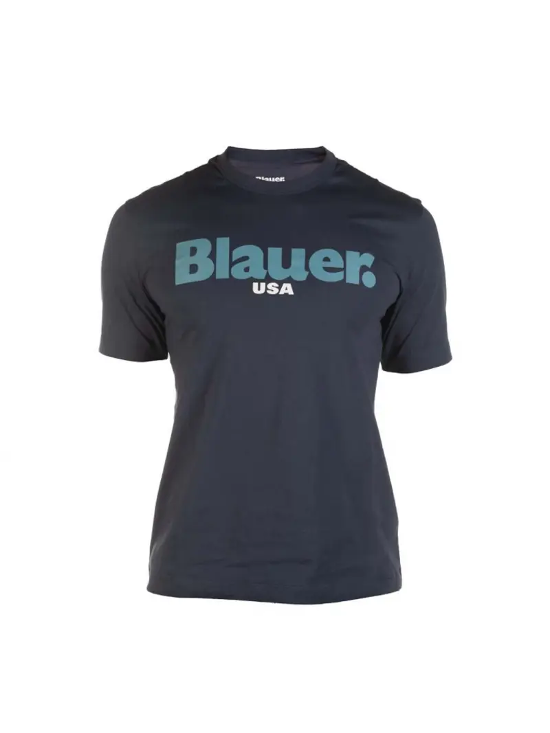 Blauer tshirt blu navy uomo in cotone maxi logo sul davanti