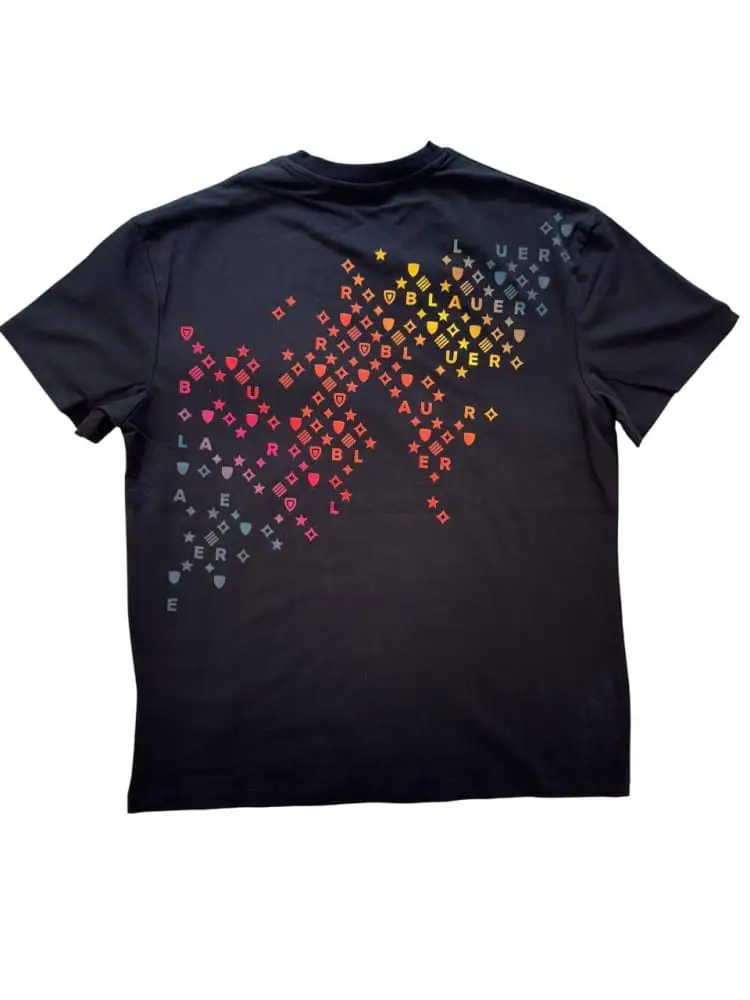 tshirt nera bambino maxi logo sul retro miniatura 2