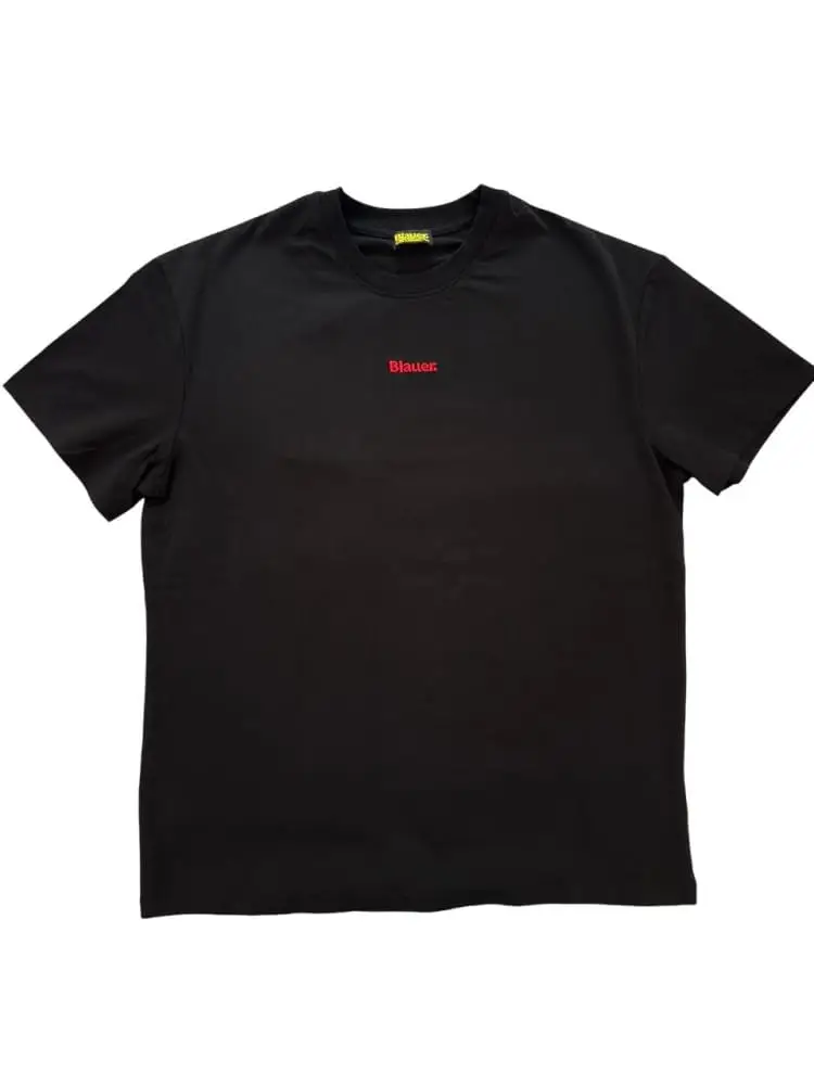 tshirt nera bambino maxi logo sul retro