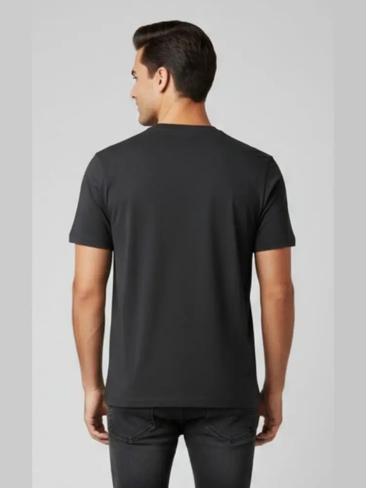 tshirt nera uomo con logo miniatura 2