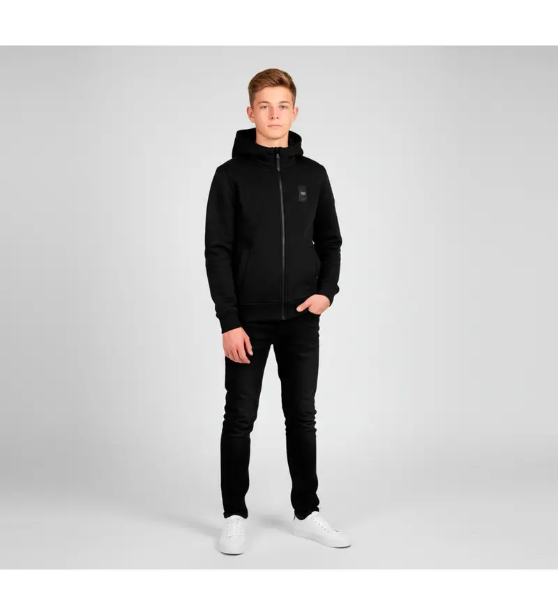 unisex per bambino. 25WBLKF02445 Giacca Colby nera (10años= 140cm), Nero, Casual, Poliestere, moda per bambini