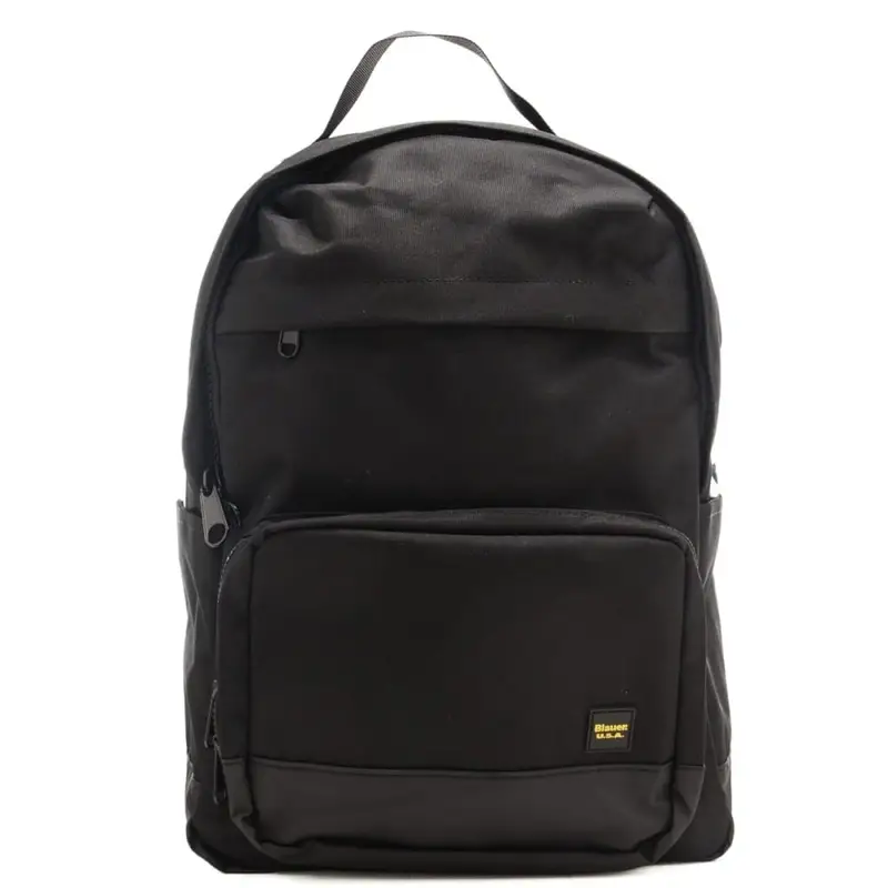 zaino da uomo con maxi logo stampato sui laterali ton sur ton nero