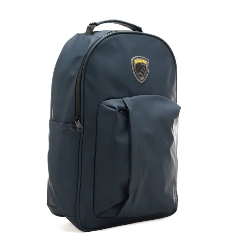 zaino da uomo con tasca verticale frontale esterna blu navy miniatura 3