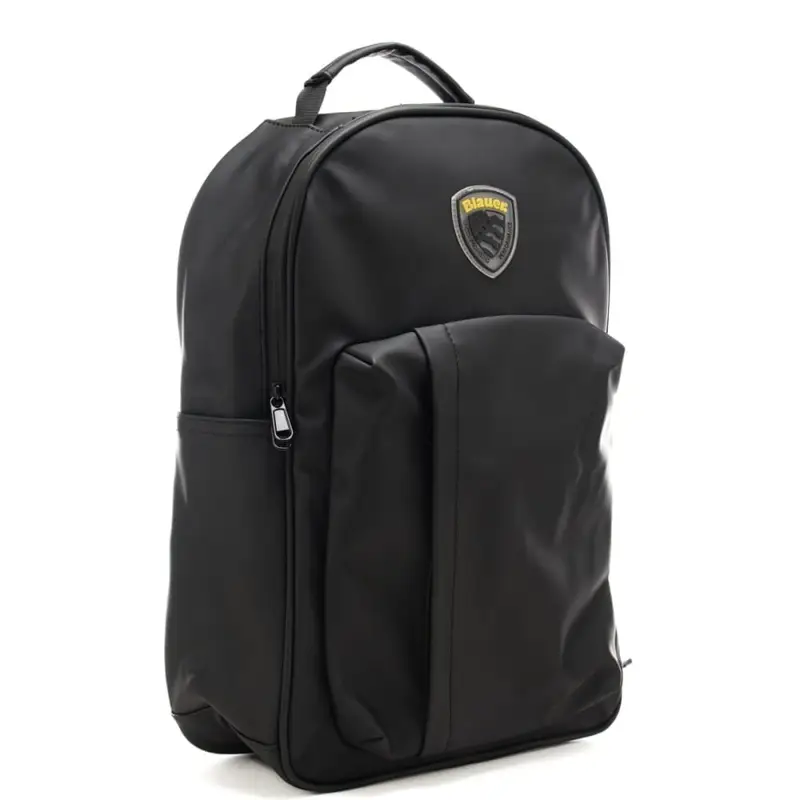 zaino da uomo con tasca verticale frontale esterna nero miniatura 3