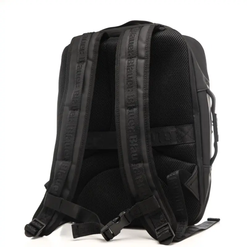 zaino da uomo in ecopelle e tessuto tecnico nero miniatura 3