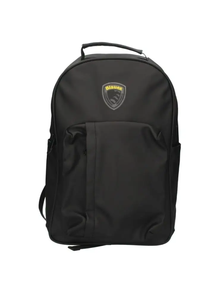 zaino dahl in tessuto gommato nero con logo