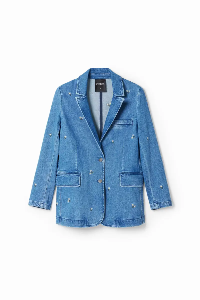 Blazer denim piccoli fiori