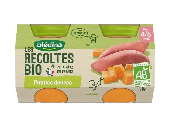 Blédina Les Récoltes BIOLOGICO Dai 4/6 mesi - Vasetti Verdure - Patate Dolci 2x130g