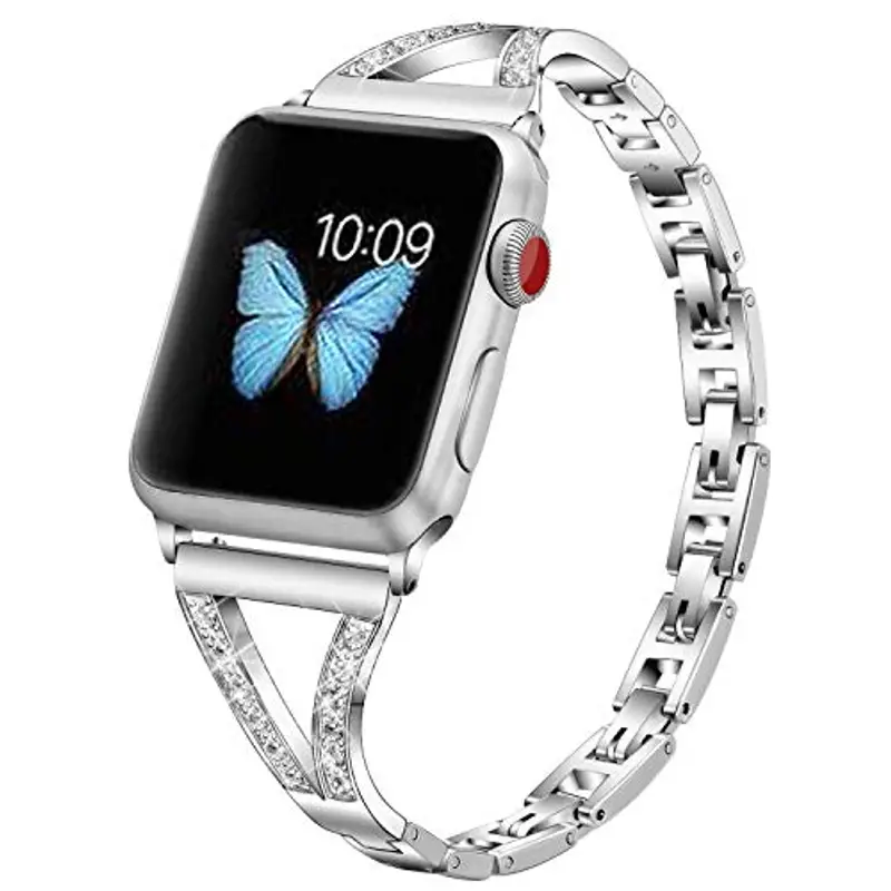 Bling Bracciale in Diamanti compatibile con Apple Watch Cinturino 38mm 40mm 41mm 42mm Bracciale in Acciaio Inossidabile Diamanti Donne per iWatch Ultra SE 10 9 8 7 6 5 4 3 2 1