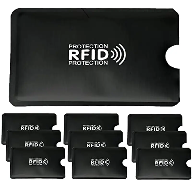 Blocco di Protezione RFID, Set da 10 | Schermatura Carta di Credito | Proteggi Carte di Credito Contactless (Nero?