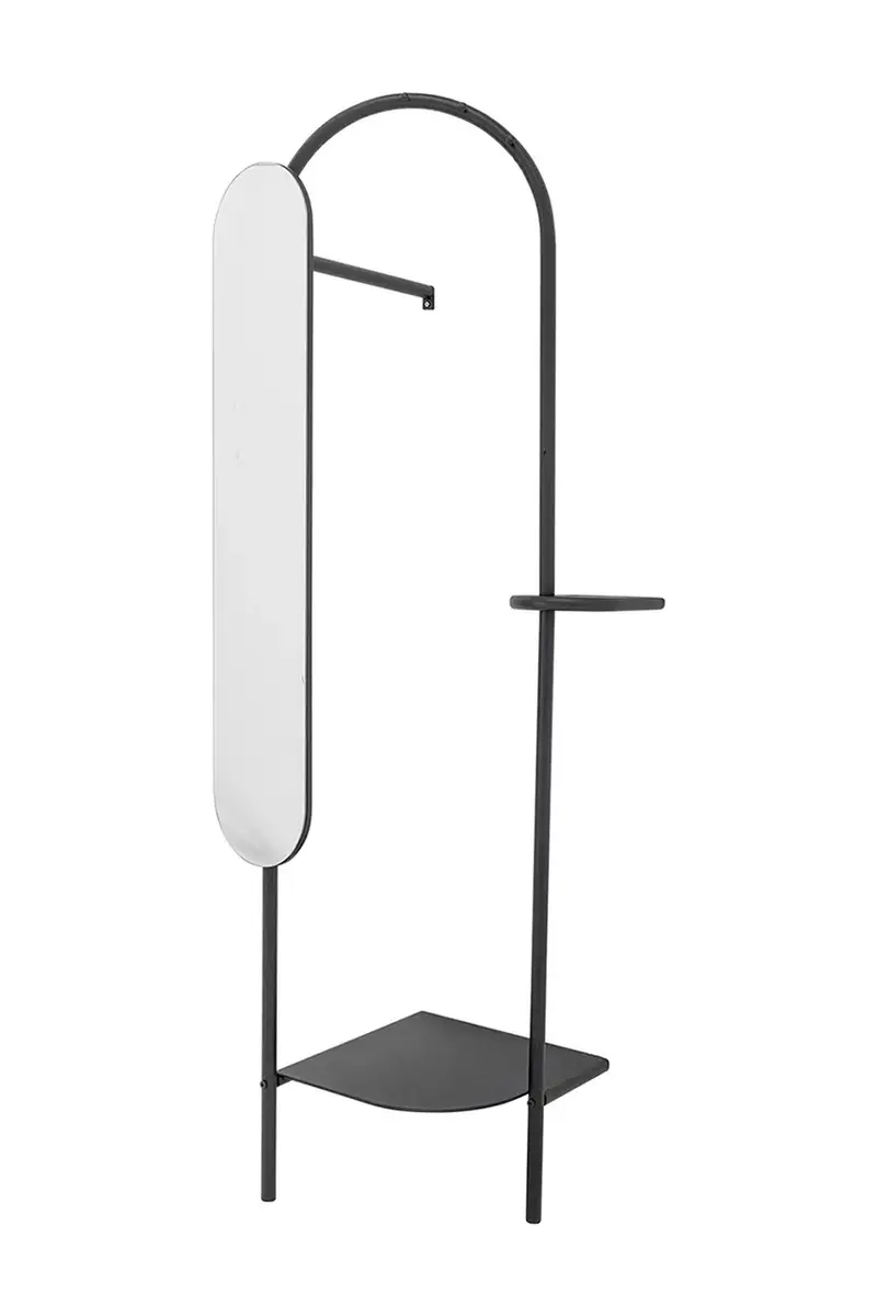 appendiabiti con specchio Belen 58 x 185 x 45 cm colore nero miniatura 2