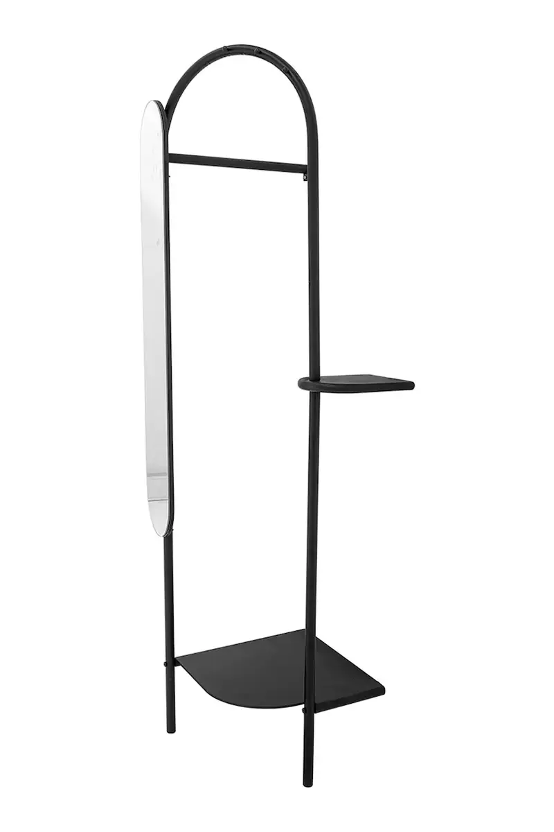 appendiabiti con specchio Belen 58 x 185 x 45 cm colore nero miniatura 3