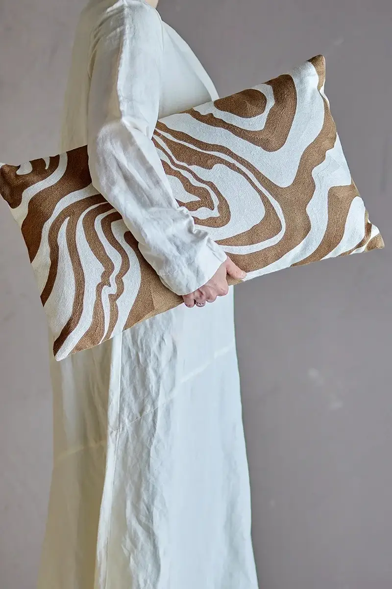 cuscino decorativo Aba 60 x 35 cm colore beige miniatura 4