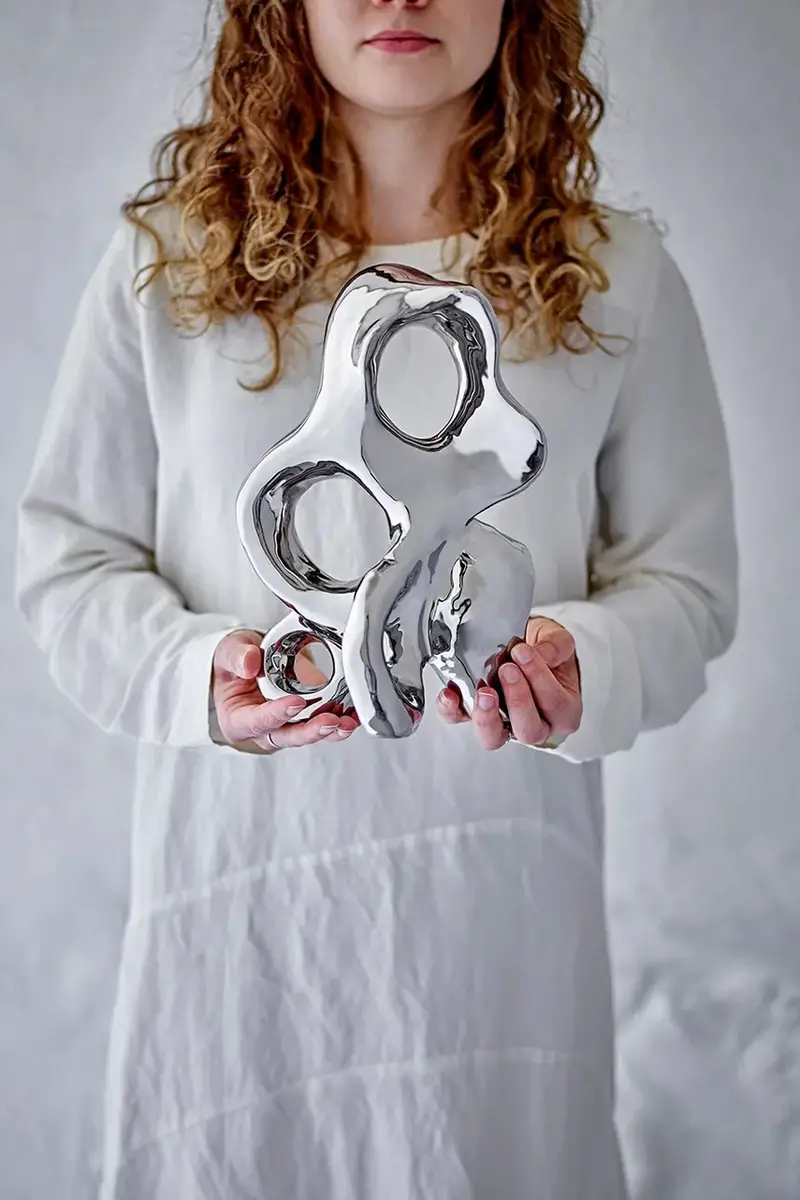 figurina decorativa Vinini 18 x 27 x 13 cm colore grigio miniatura 4