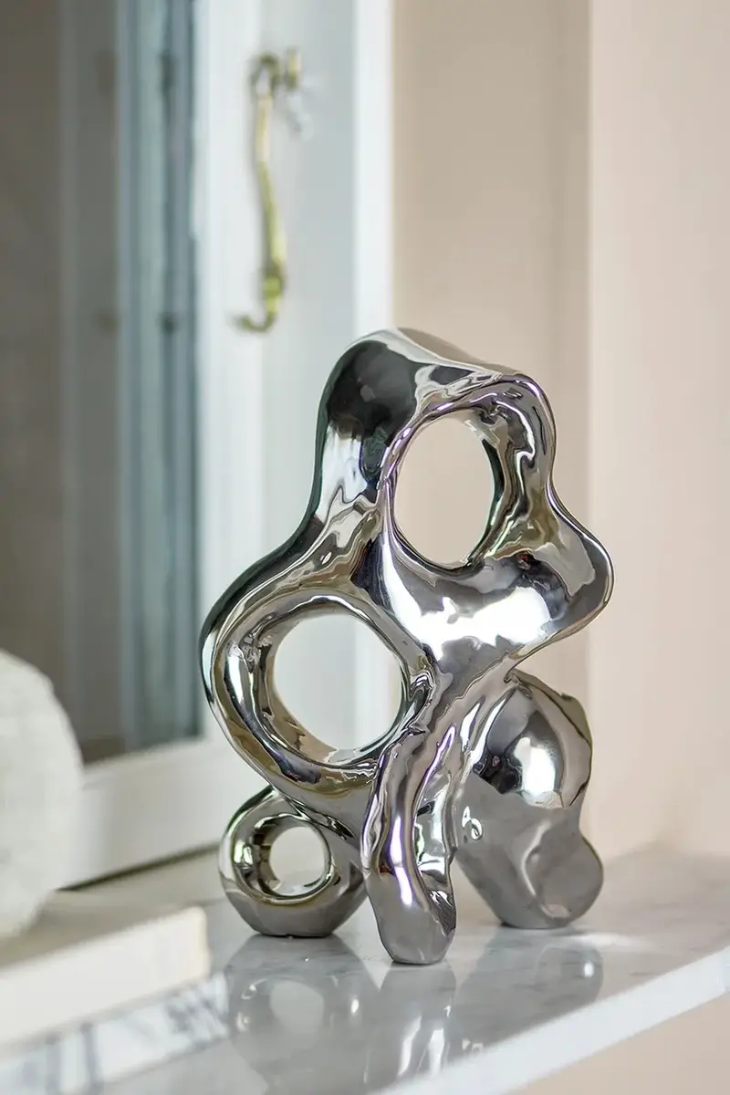 figurina decorativa Vinini 18 x 27 x 13 cm colore grigio miniatura 5