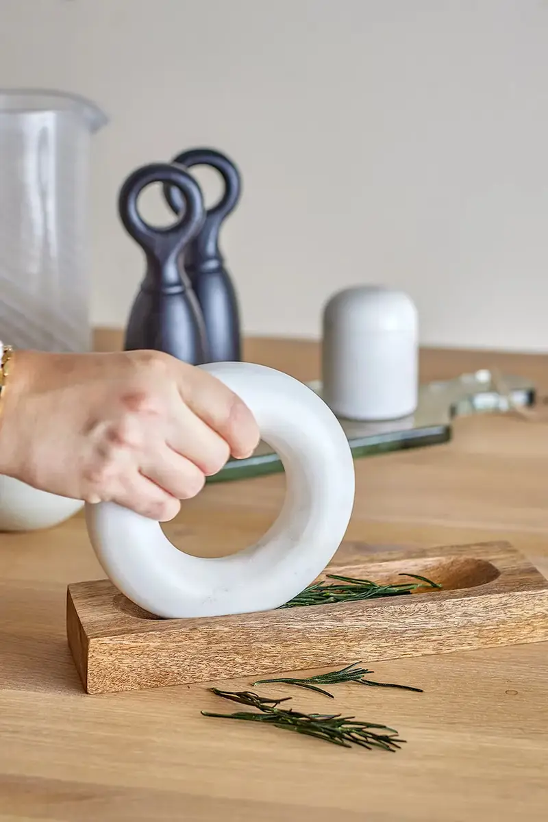 mortaio e pestello Manuella 28 x 17 x 7 cm Multicolore miniatura 3