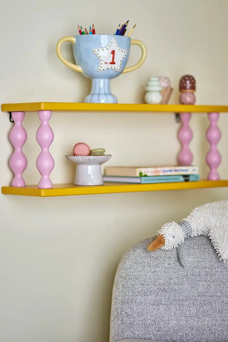 scaffale a parete Bibiola 60 x 21, 5 x 17 cm colore giallo miniatura 5