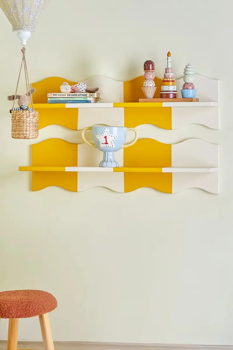 scaffale a parete Bubbi 80 x 22, 5 x 17 cm Giallo miniatura 4