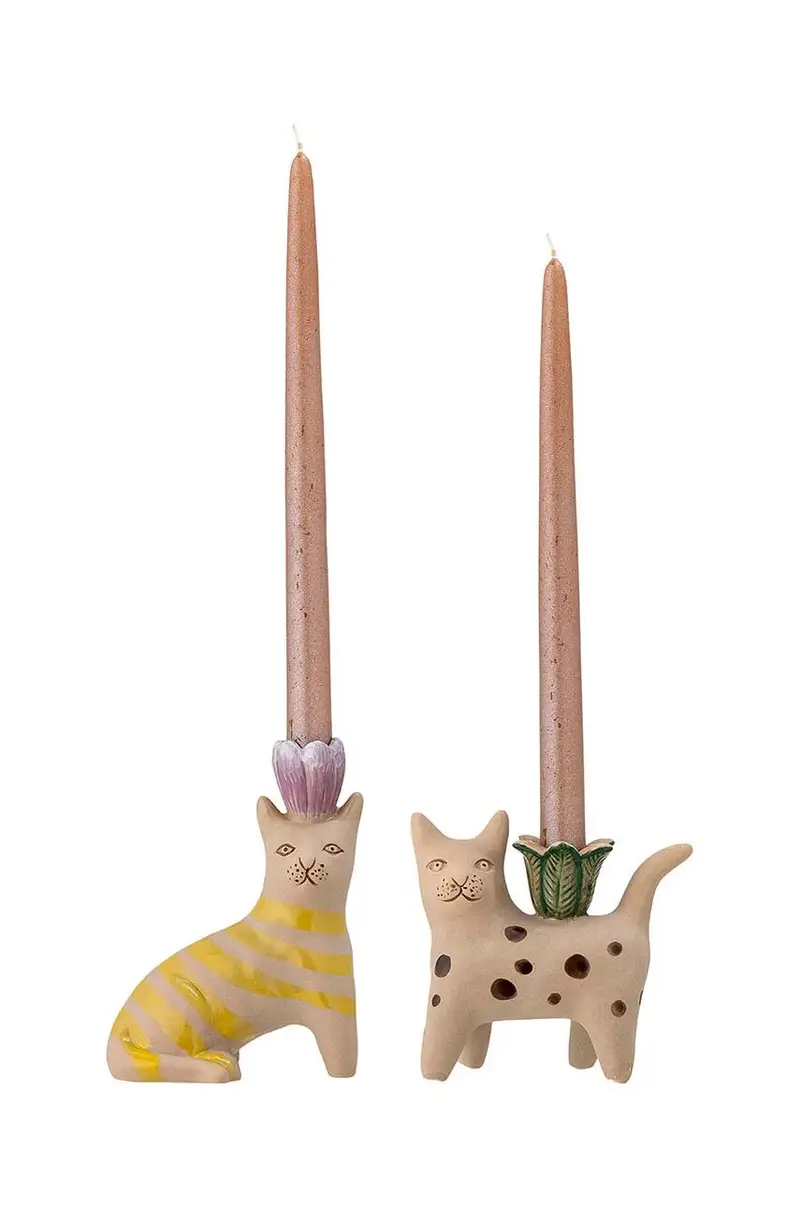 set candelabri Mamie pacco da 2 Marrone miniatura 2