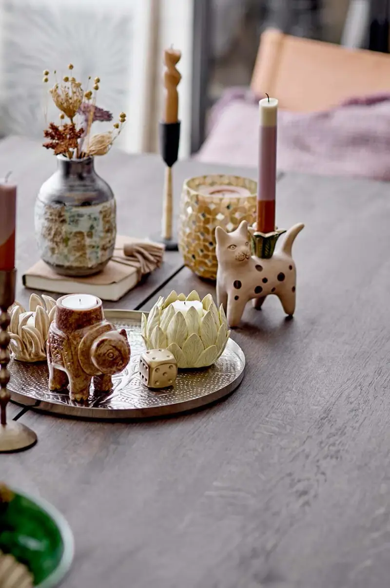 set candelabri Mamie pacco da 2 Marrone miniatura 4