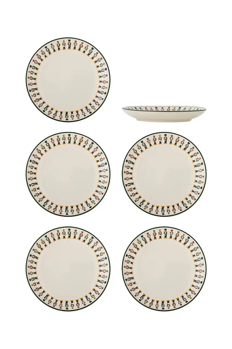 set di piatti da antipasto natalizi Jolly 16 x 3 cm pacco da 6 Multicolore