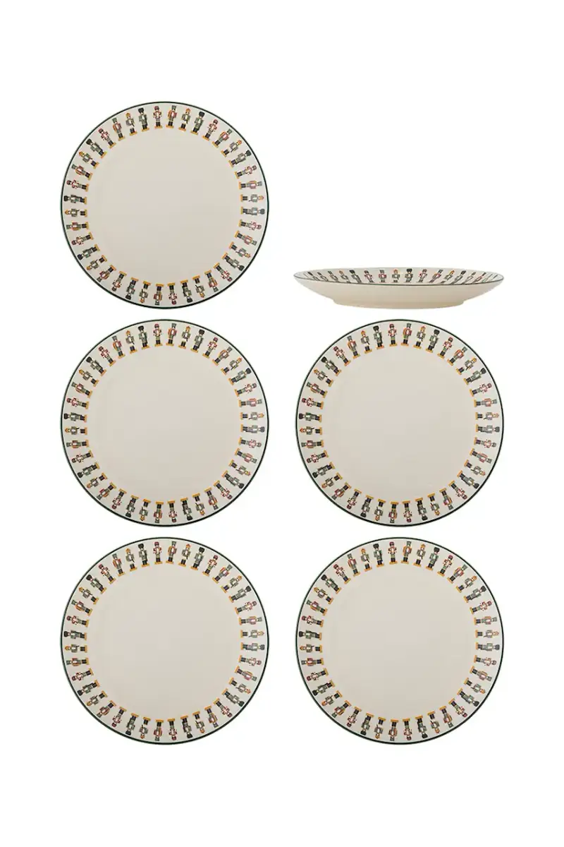 set di piatti da dessert natalizi Jolly 20 x 3 cm pacco da 6 Multicolore