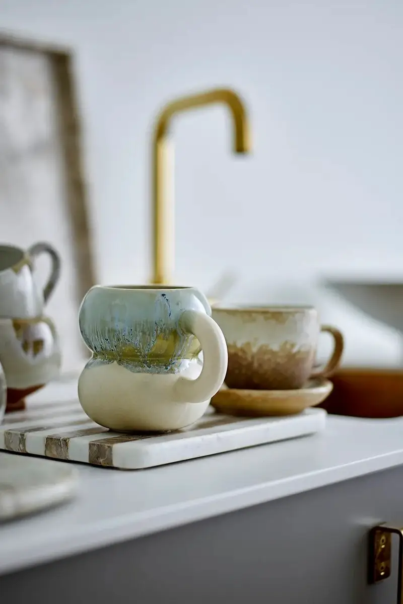 set tazze Luna 9 x 10 cm pacco da 4 colore beige miniatura 3