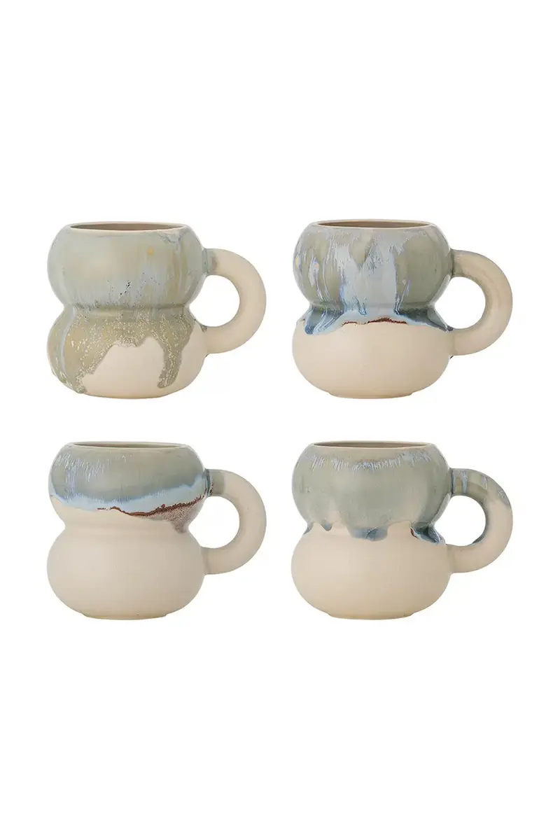 set tazze Luna 9 x 10 cm pacco da 4 colore beige