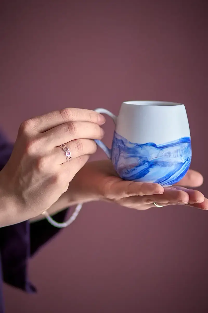 set tazze Lyre 8 x 8 cm pacco da 4 colore blu miniatura 3