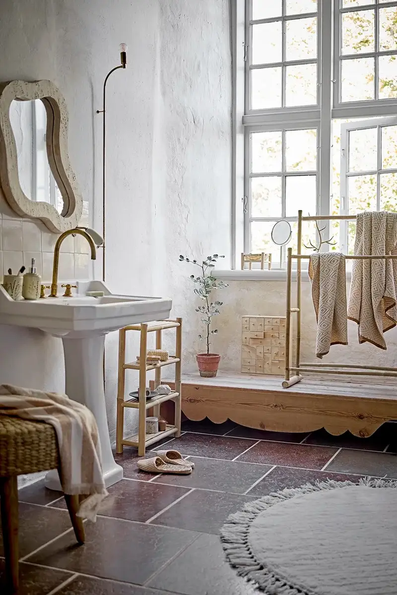 specchio da parete 61 x 76 x 4 cm colore beige miniatura 3