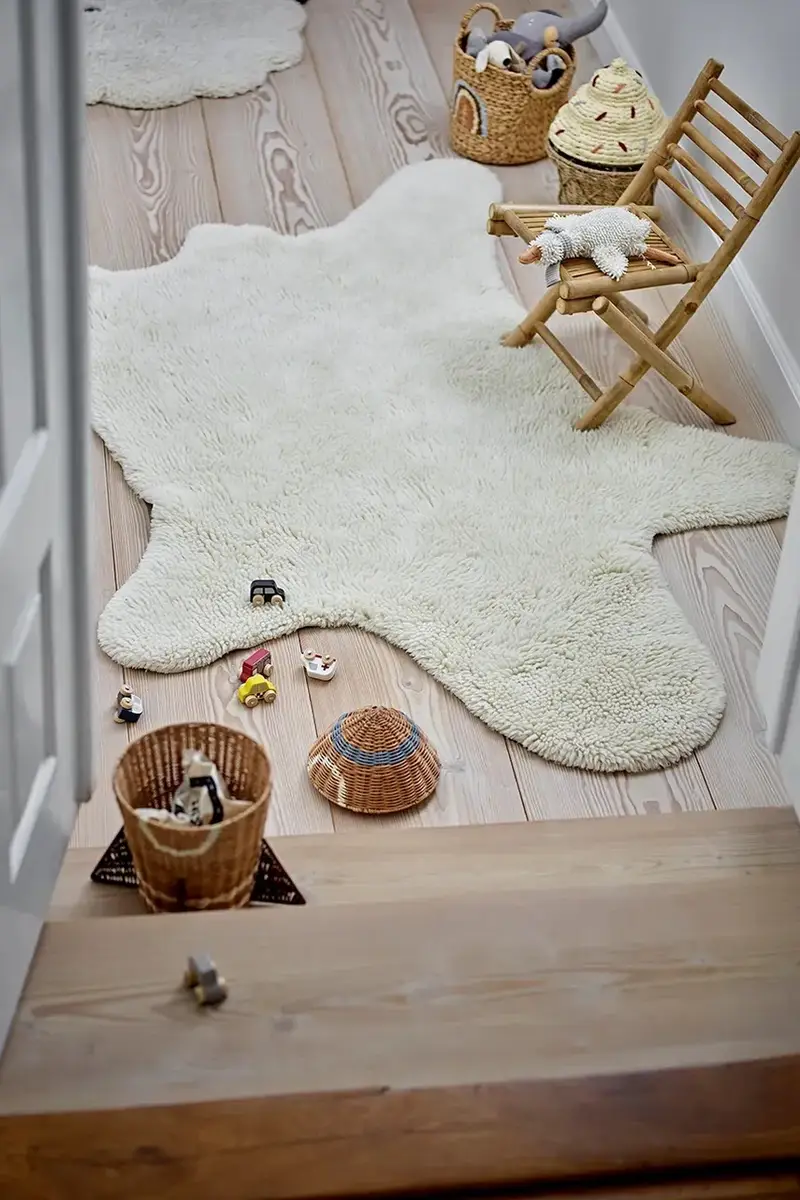 tappeto di lana Bear 200 x 140 cm colore beige miniatura 4