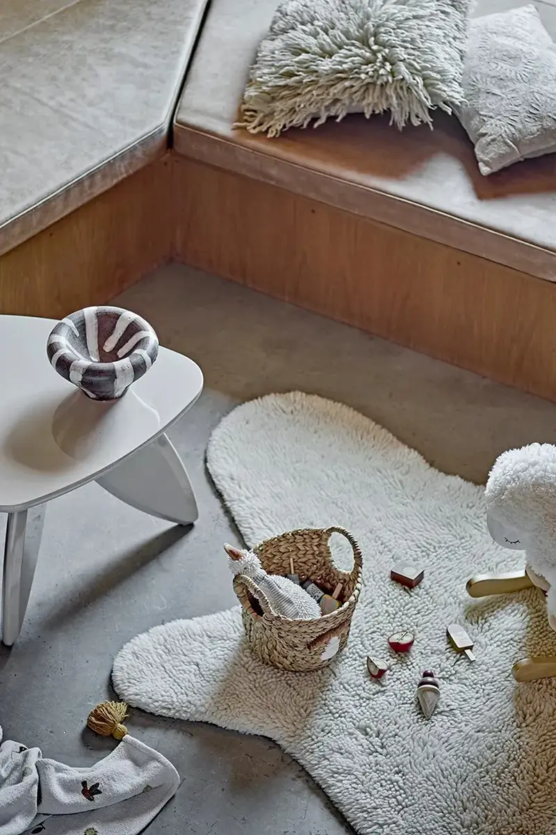 tappeto di lana Bear 200 x 140 cm colore beige miniatura 5