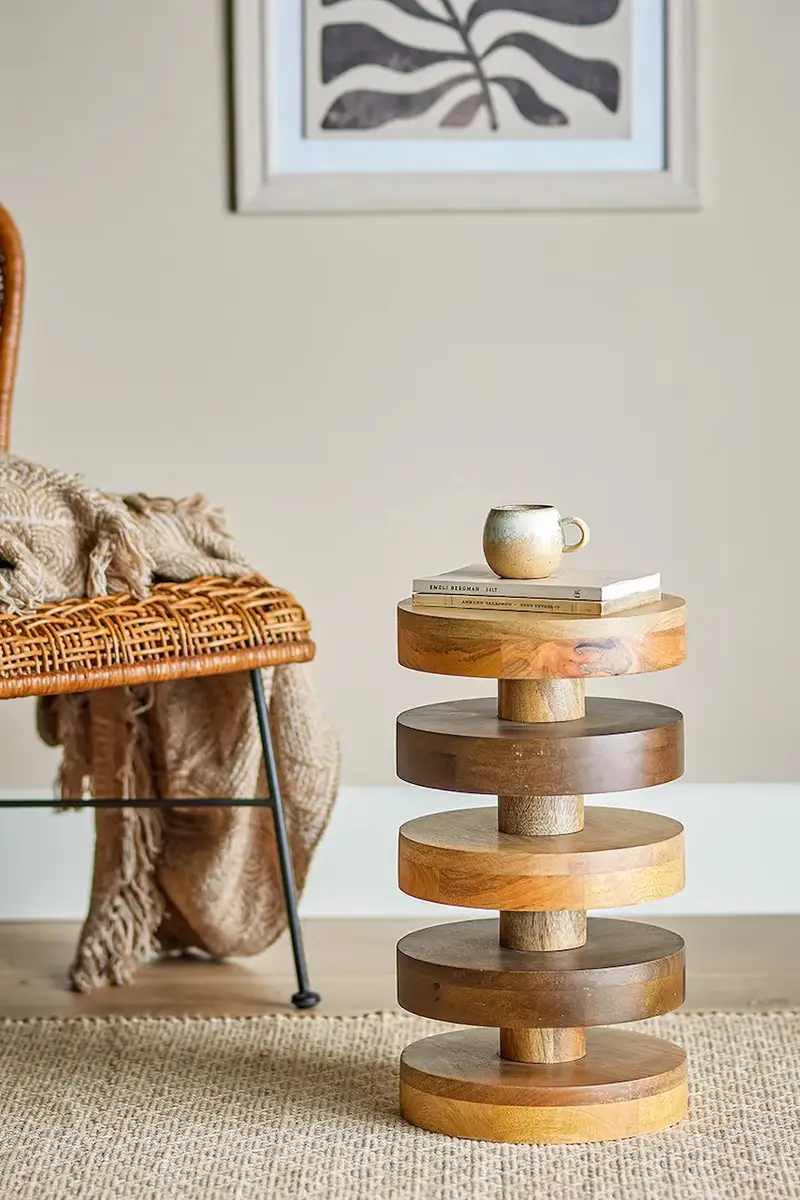 tavolino Franka 25 x 45 cm colore marrone miniatura 2